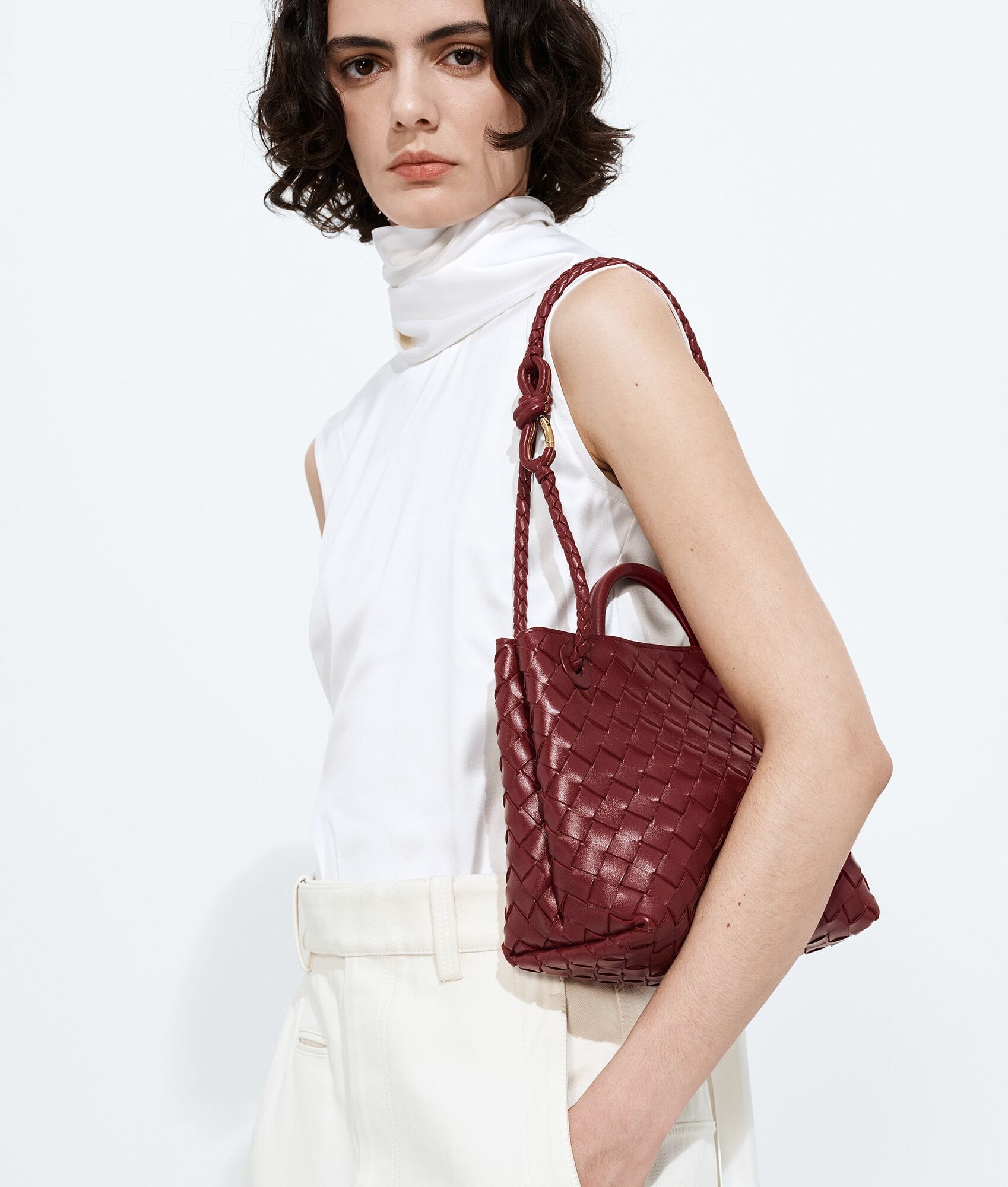 Burgundy Bottega Venetta Bag1